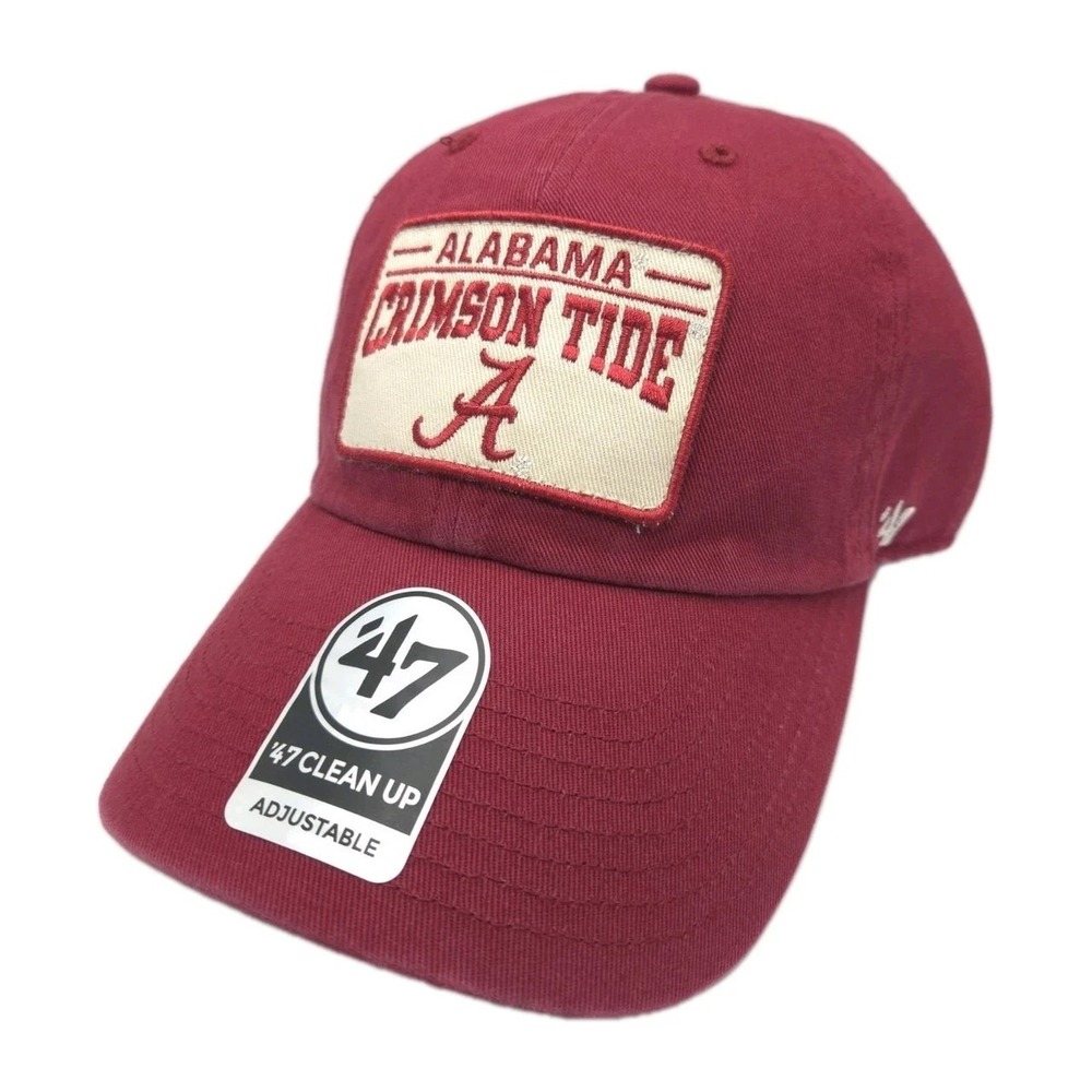47 Brand‎ Alabama Crimson Tide Clean Up Patch Red Adjustable Hat